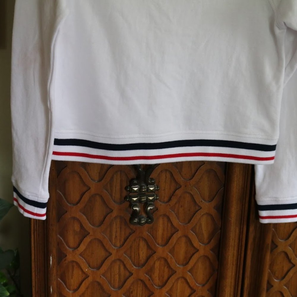 TOMMY HILFIGER SPORT Oversized Cropped Sweatshirt - White/stripes, Size S - Picture 9 of 14